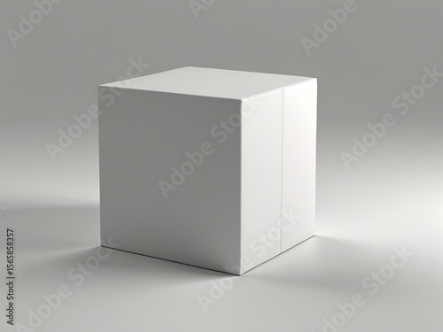 White box on a white background. 3d rendering illustration. Created using generative AI tools