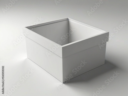 White box on a white background. 3d rendering illustration. Created using generative AI tools