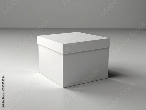White box on a white background. 3d rendering illustration. Created using generative AI tools