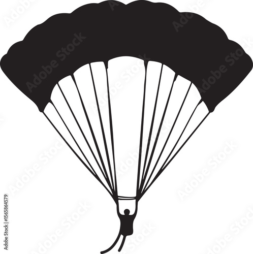paraglider silhouette vector, parachute, air, vector, sky, fly, illustration, silhouette, skydiving, paragliding, sport, 3d, extreme, gift, flying, business, landing, concept, box, parachuting, design