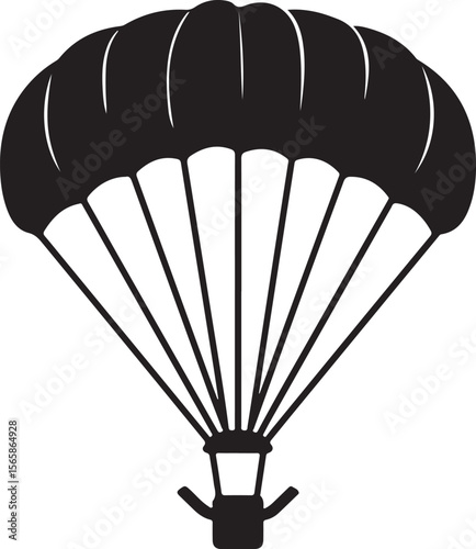 paraglider silhouette vector, parachute, air, vector, sky, fly, illustration, silhouette, skydiving, paragliding, sport, 3d, extreme, gift, flying, business, landing, concept, box, parachuting, design