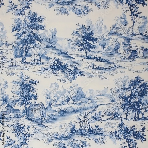 Classic Toile de Jouy Pattern