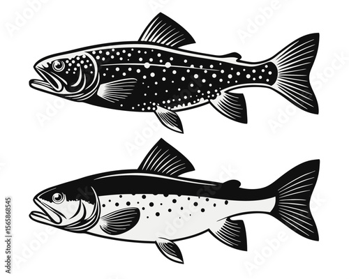 Comprehensive collection of north american freshwater aquatic life illustrations for educational and design projects featuring diverse species