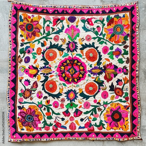 Ornamental Suzani Textile Motif