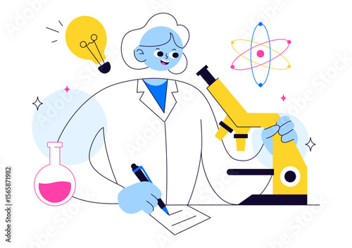 Experiment Vector Illustration Featuring a Laboratory Conducting Scientific Research, Experimentation, and Measurement to Test a Hypothesis