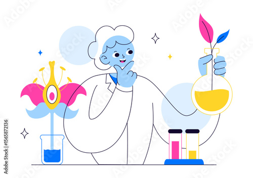 Experiment Vector Illustration Featuring a Laboratory Conducting Scientific Research, Experimentation, and Measurement to Test a Hypothesis