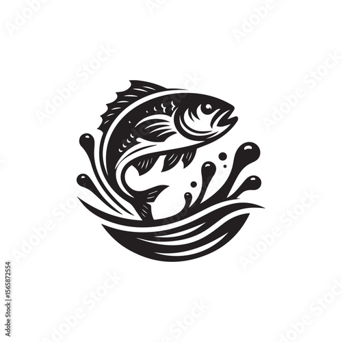 logo of fish jumping on water