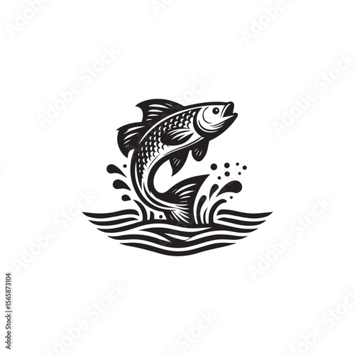 logo of fish jumping on water