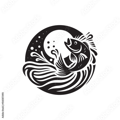 logo of fish jumping on water