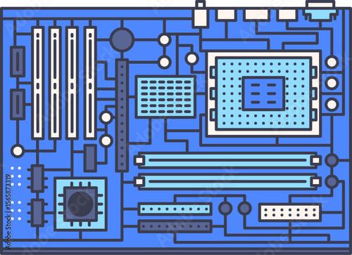 Computer Motherboard Components A Detailed Illustration