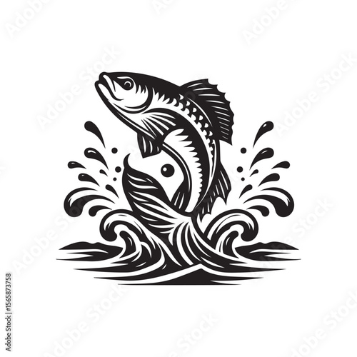 logo of fish jumping on water