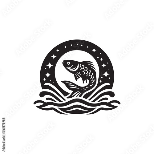 logo of fish jumping on water