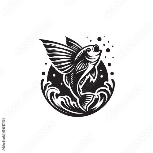 logo of fish jumping on water