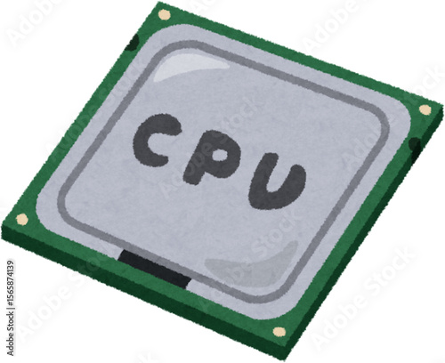 Illustration of a CPU Microprocessor Central Processing Unit