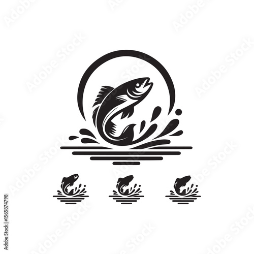 logo of fish jumping on water