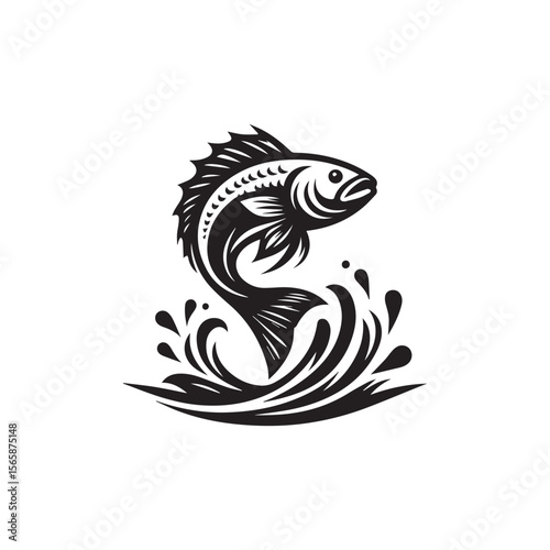 logo of fish jumping on water