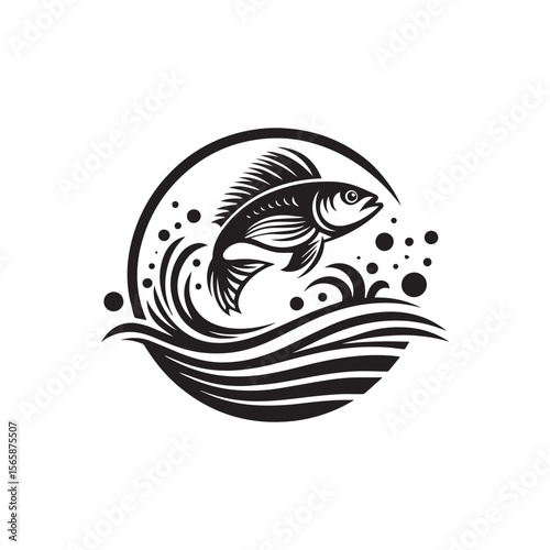 logo of fish jumping on water