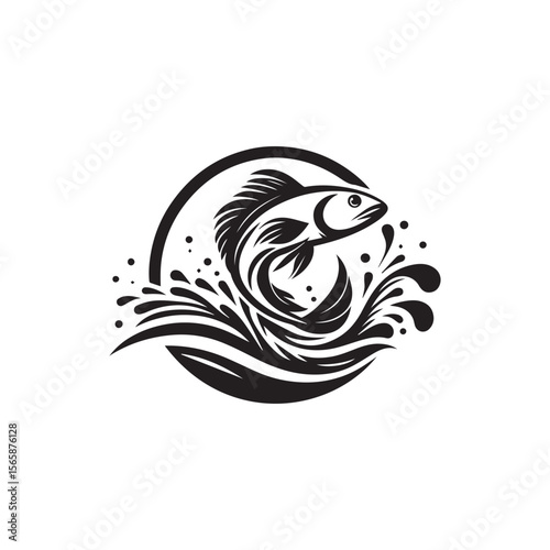 logo of fish jumping on water