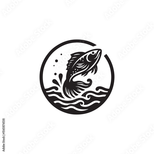 logo of fish jumping on water