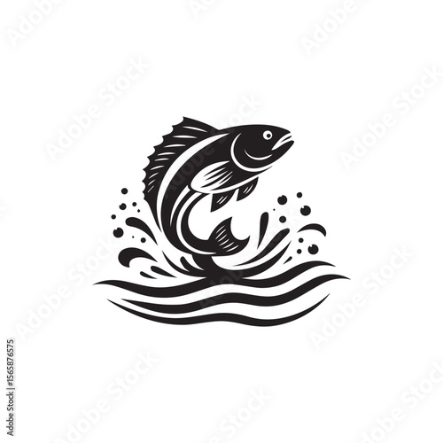 logo of fish jumping on water