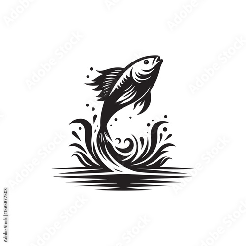 logo of fish jumping on water