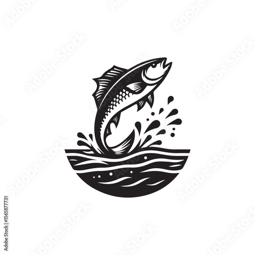 logo of fish jumping on water