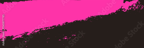 Punk rock grunge banner. Rough texture, pink splatters, retro color graphic design. Trendy vector background.