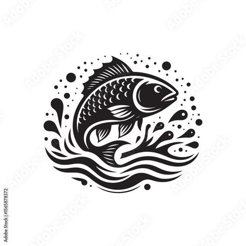 logo of fish jumping on water