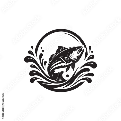 logo of fish jumping on water