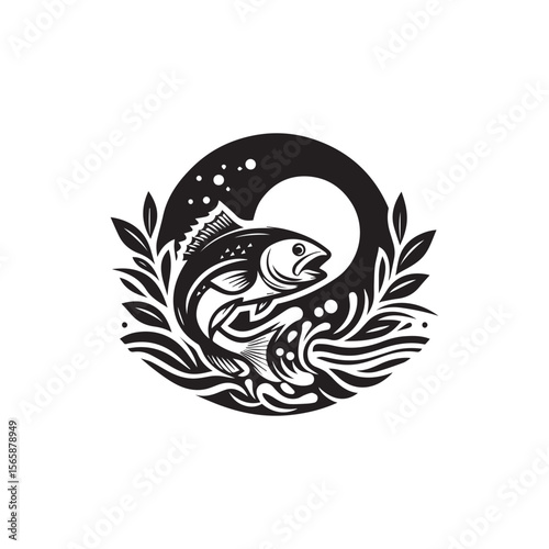 logo of fish jumping on water