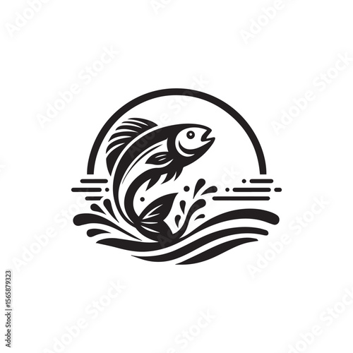logo of fish jumping on water