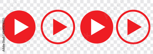 Set of play buttons icons. Play button. Video audio player. Vector illustration. Play buttons. Vector icons isolated on background white. Play button icon set.