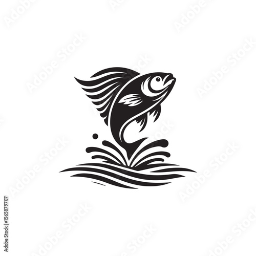 logo of fish jumping on water