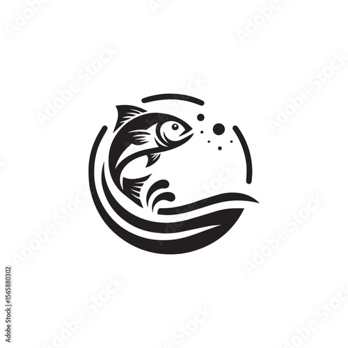 logo of fish jumping on water