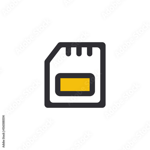 SD Card Icon Simple, Clean Vector Graphic Design