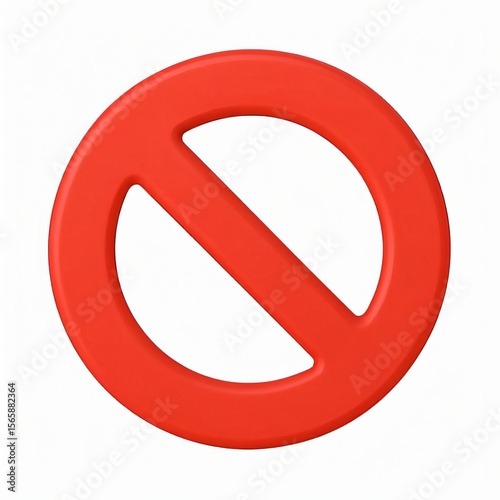 3D Red Prohibited Sign Icon