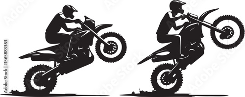 motocross rider silhouette, bike, motorcycle, motocross, motorbike, sport, motor, extreme, race, jump, rider, helmet, cross, stunt, speed, dirt, biker, moto, cycle, bicycle, competition, vector, racer