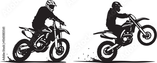 motocross rider silhouette, bike, motorcycle, motocross, motorbike, sport, motor, extreme, race, jump, rider, helmet, cross, stunt, speed, dirt, biker, moto, cycle, bicycle, competition, vector, racer