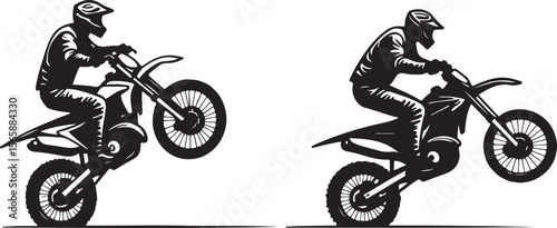 motocross rider silhouette, bike, motorcycle, motocross, motorbike, sport, motor, extreme, race, jump, rider, helmet, cross, stunt, speed, dirt, biker, moto, cycle, bicycle, competition, vector, racer