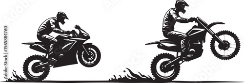 motocross rider silhouette, bike, motorcycle, motocross, motorbike, sport, motor, extreme, race, jump, rider, helmet, cross, stunt, speed, dirt, biker, moto, cycle, bicycle, competition, vector, racer