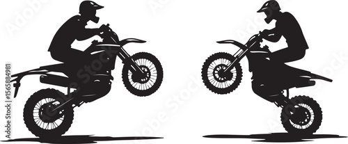 motocross rider silhouette, bike, motorcycle, motocross, motorbike, sport, motor, extreme, race, jump, rider, helmet, cross, stunt, speed, dirt, biker, moto, cycle, bicycle, competition, vector, racer