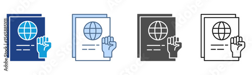 Rights Icon Set Multiple Style Collection