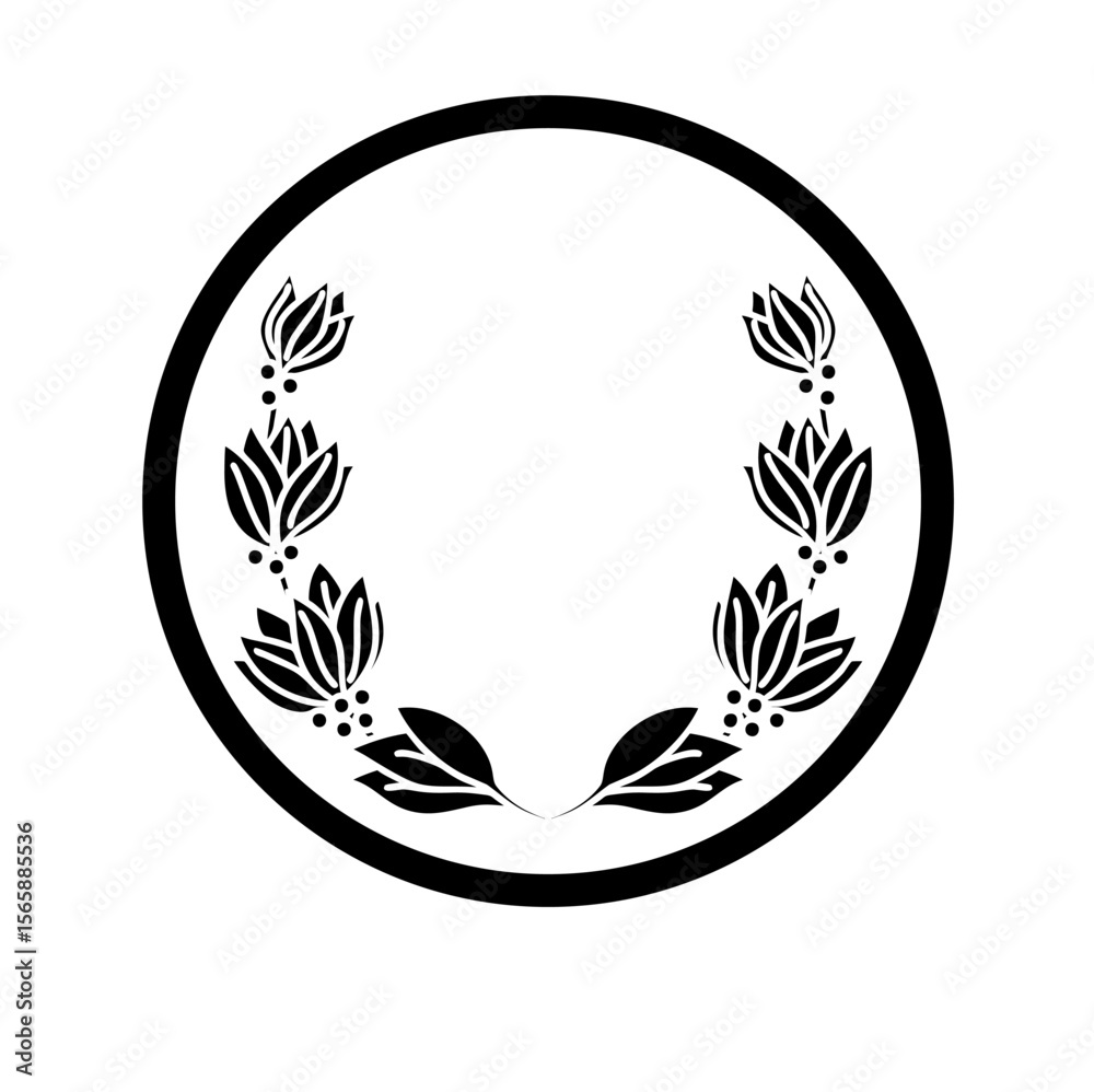 Obraz premium wreath laurel with floral ornament