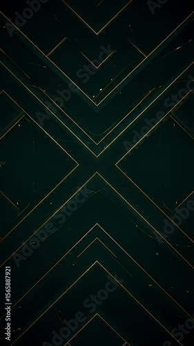 Abstract Gold Line Pattern Background Dark Green Luxury Design