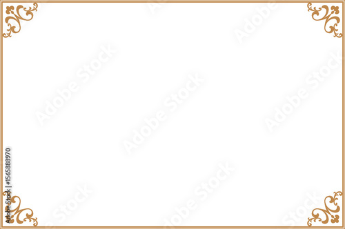 Elegant Vintage Gold Frame with Ornate Corners. 484