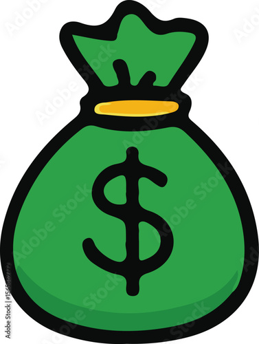 Bag of money dollar symbol vector illustration for business and finance icon design