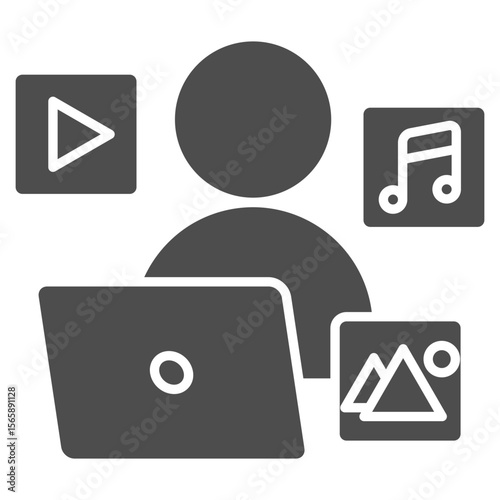 Creator Glyph Icon Element For Design