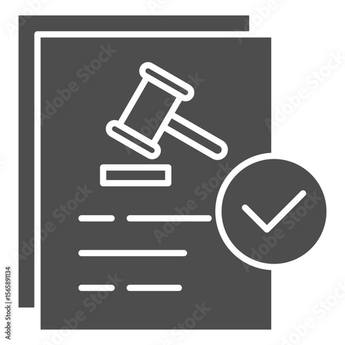 Legal Glyph Icon Element For Design