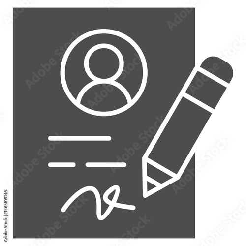 Registration Glyph Icon Element For Design