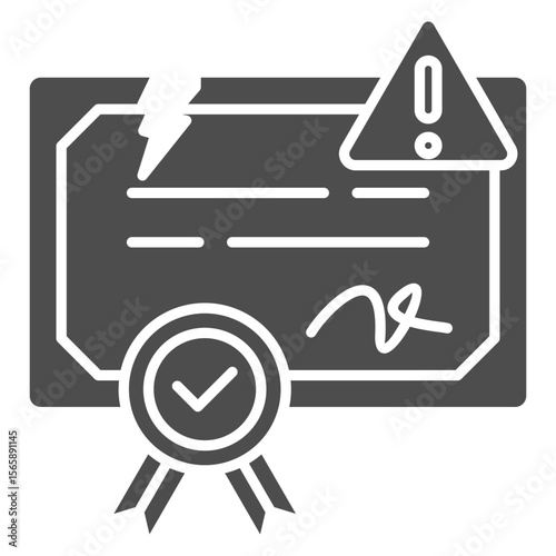 Infringement Glyph Icon Element For Design